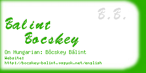 balint bocskey business card